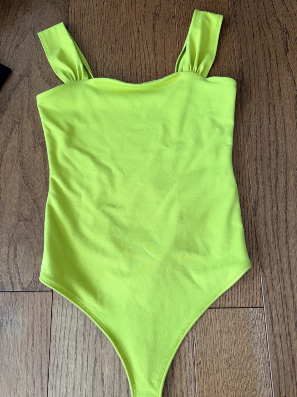 Abercrombie & Fitch Neon Yellow Square-Neck Bodysuit